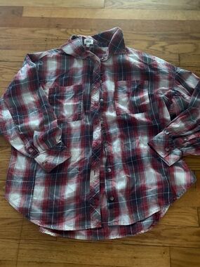BKE Red Plaid Button-Up Shirt